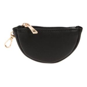 Bp Half Moon Key Chain Pouch Faux Leather Black